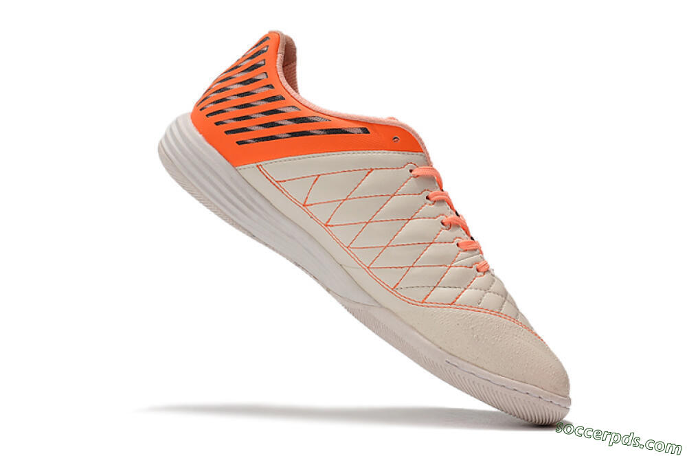 Nike Lunar Gato 2 IC Low-Tops Football Shoes - White/Orange/Black 7