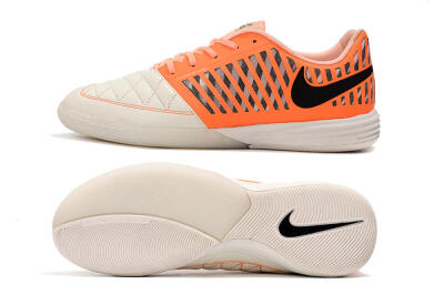 Nike Lunar Gato 2 IC Low-Tops Football Shoes - White/Orange/Black
