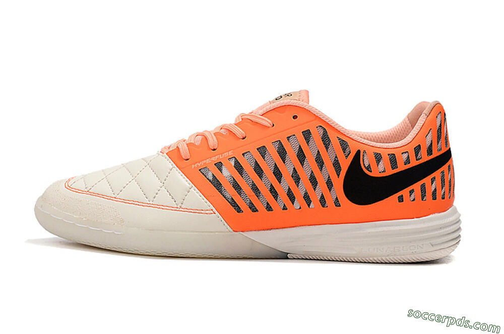 Nike Lunar Gato 2 IC Low-Tops Football Shoes - White/Orange/Black 2