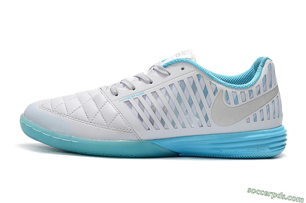 Nike Lunar Gato 2 IC Low-Tops Football Shoes - White/Silver/Jade 1