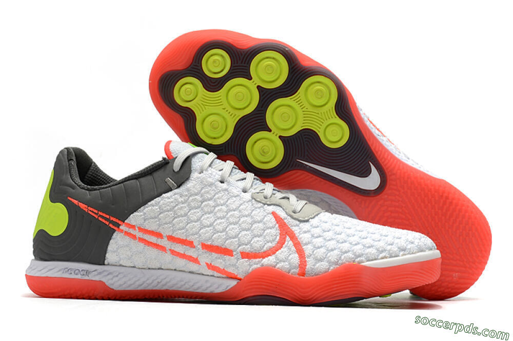 Nike React Gato IC Low-Tops Football Shoes - White/Red/Yellow/Grey 1