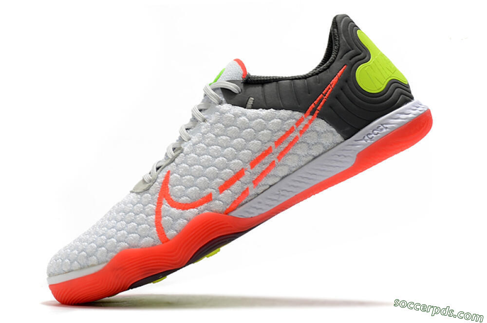 Nike React Gato IC Low-Tops Football Shoes - White/Red/Yellow/Grey 5