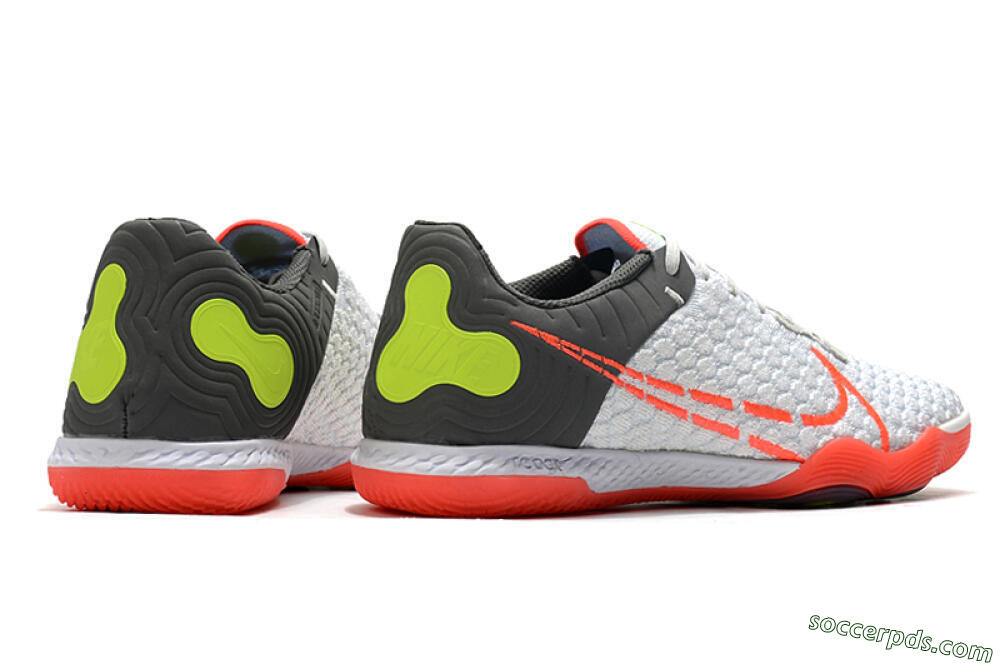 Nike React Gato IC Low-Tops Football Shoes - White/Red/Yellow/Grey 6