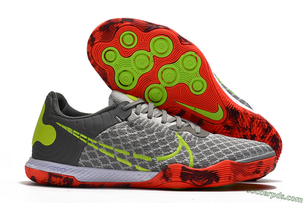 Nike React Gato IC Low-Tops Football Shoes - Grey/Red/Yellow 1