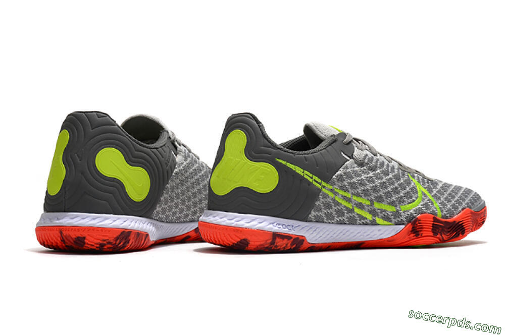 Nike React Gato IC Low-Tops Football Shoes - Grey/Red/Yellow 6