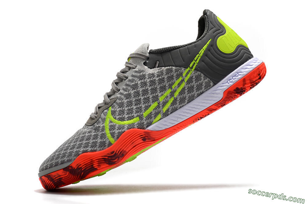 Nike React Gato IC Low-Tops Football Shoes - Grey/Red/Yellow 5