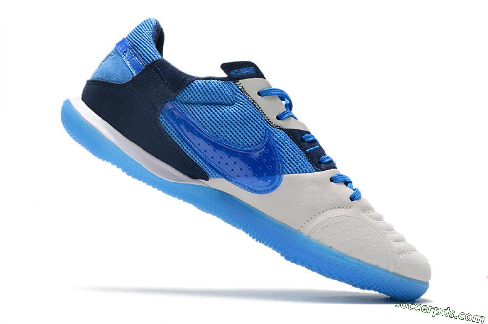 Nike Street Gato IC Low-Tops Football Shoes - Grey/Blue 4