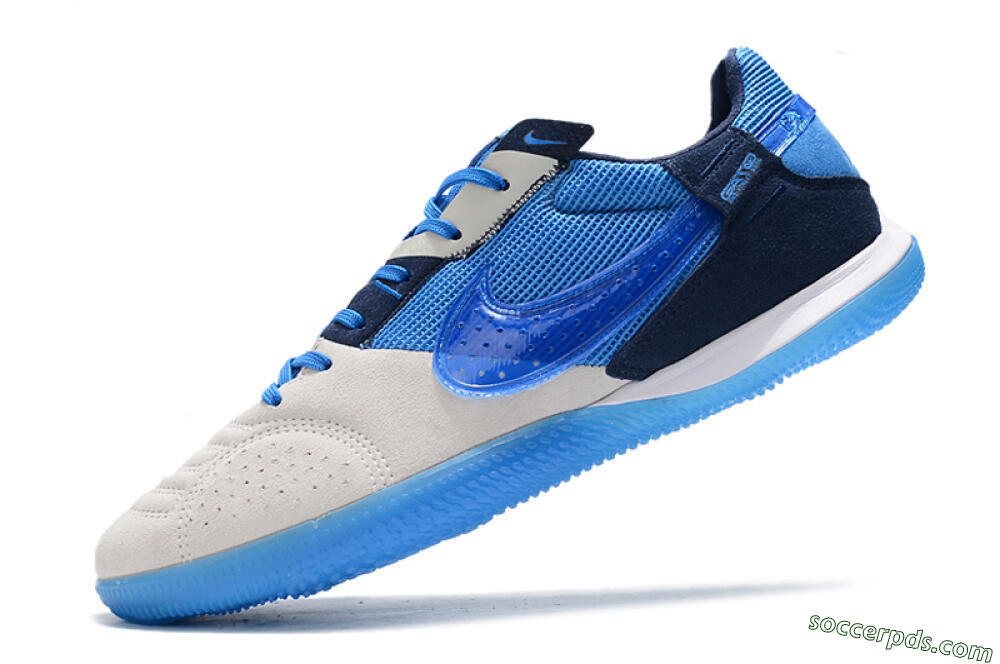 Nike Street Gato IC Low-Tops Football Shoes - Grey/Blue 5