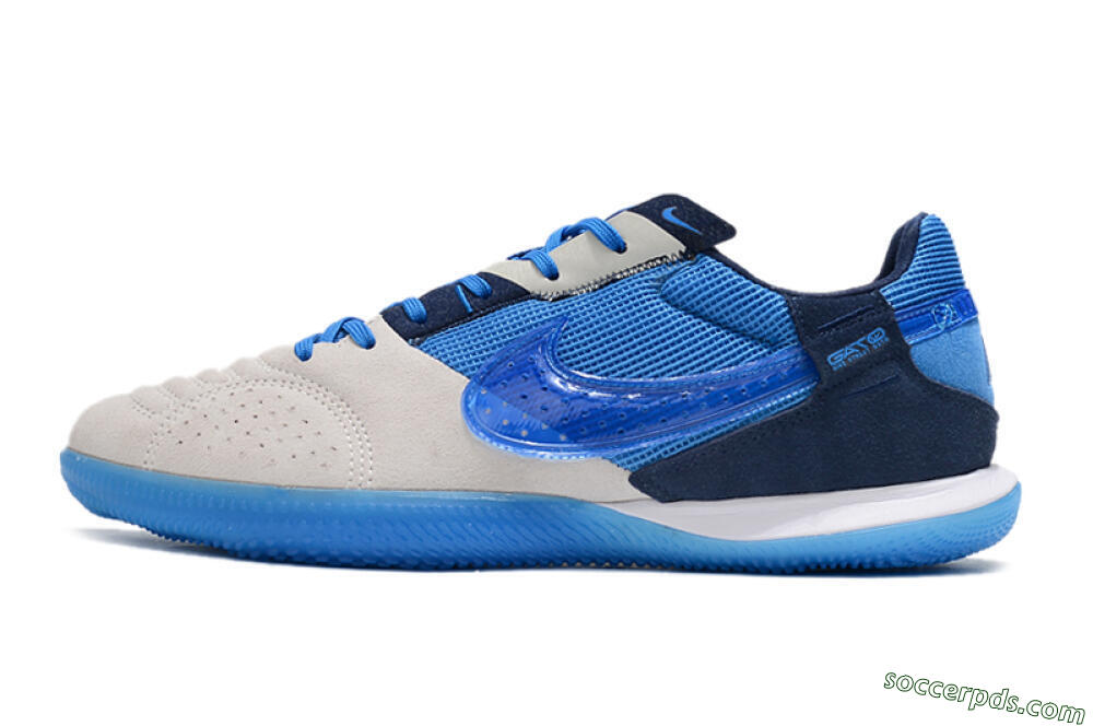 Nike Street Gato IC Low-Tops Football Shoes - Grey/Blue 2