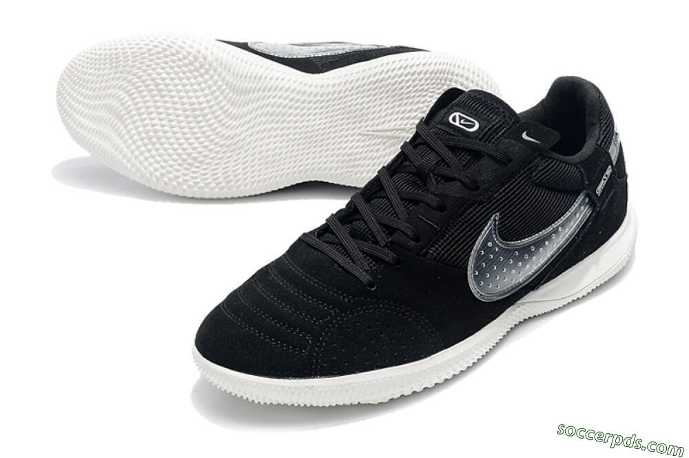 Nike Street Gato IC Low-Tops Football Shoes - Black/White 3