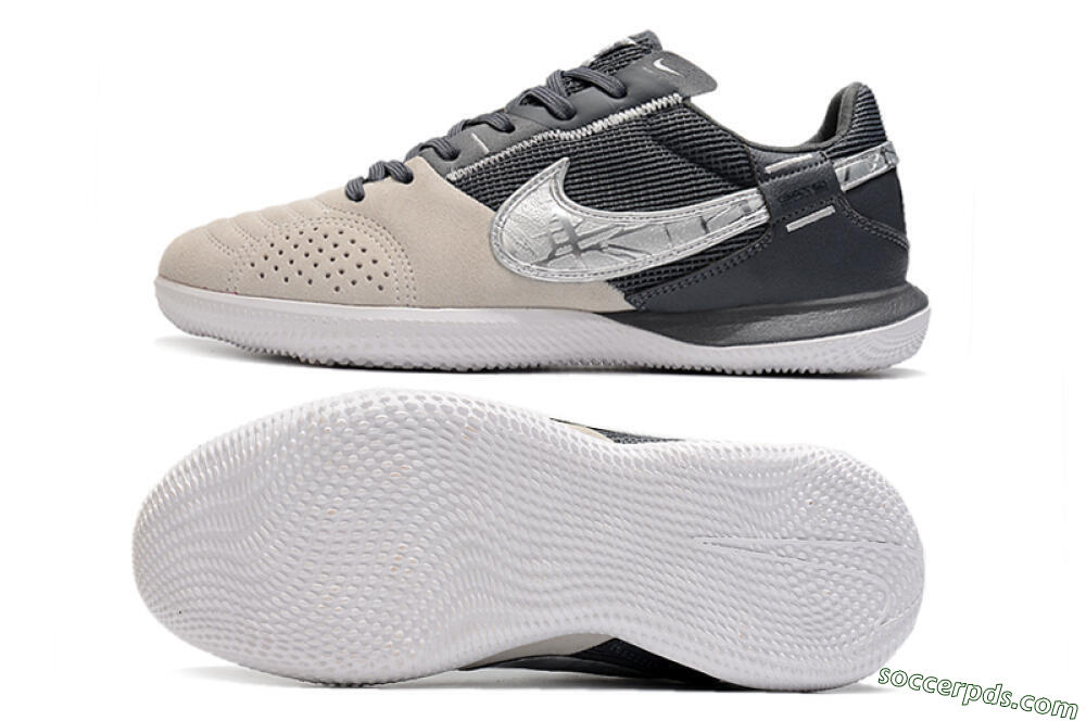 Nike Street Gato IC Low-Tops Football Shoes - Beige/Silver/Black 0