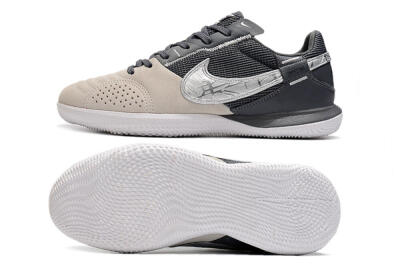 Nike Street Gato IC Low-Tops Football Shoes - Beige/Silver/Black