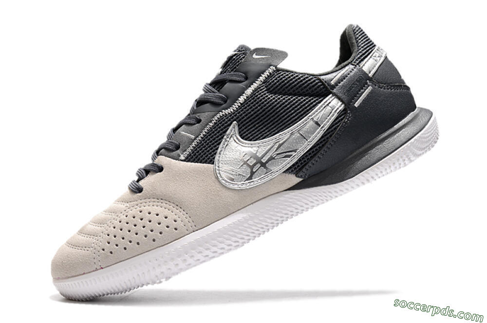 Nike Street Gato IC Low-Tops Football Shoes - Beige/Silver/Black 5