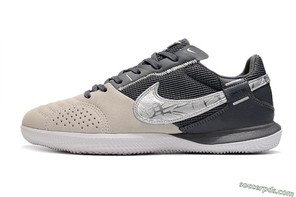 Nike Street Gato IC Low-Tops Football Shoes - Beige/Silver/Black 2