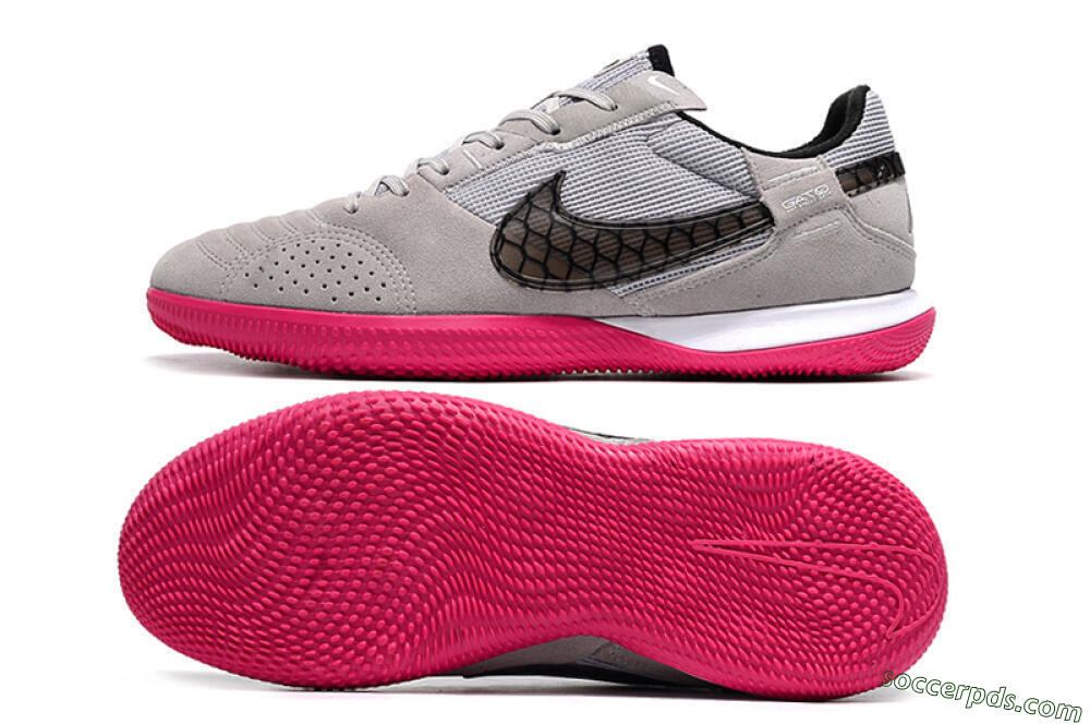 Nike Street Gato IC Low-Tops Football Shoes - Grey/Black/Pink 0
