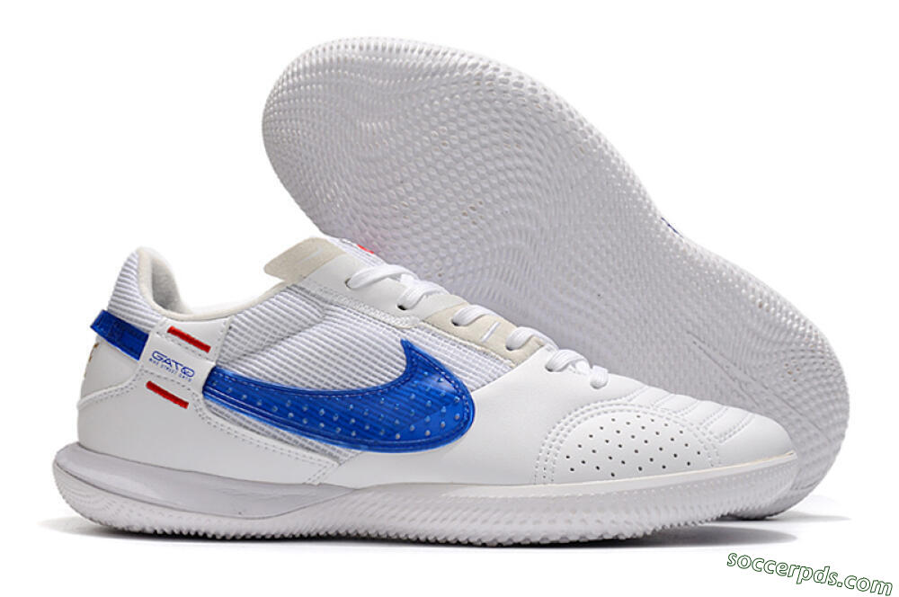 Nike Street Gato IC Low-Tops Football Shoes - White/Red/Blue 1