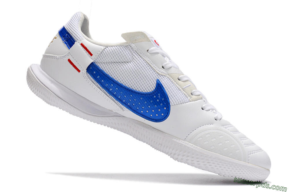 Nike Street Gato IC Low-Tops Football Shoes - White/Red/Blue 4