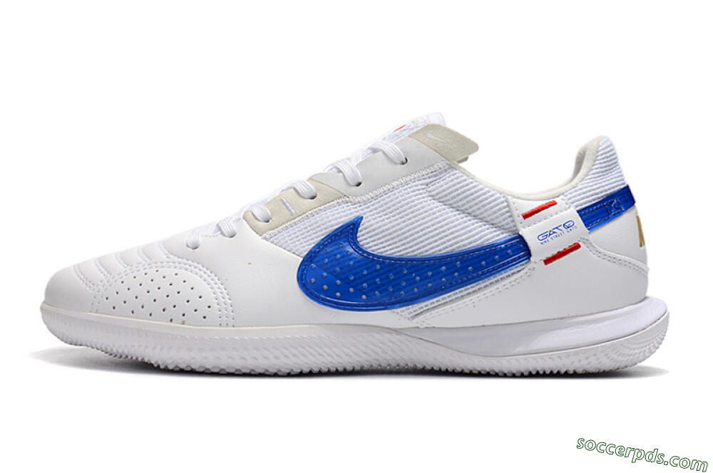 Nike Street Gato IC Low-Tops Football Shoes - White/Red/Blue 2