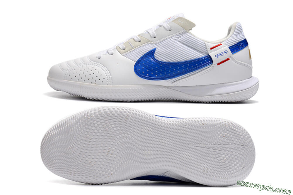 Nike Street Gato IC Low-Tops Football Shoes - White/Red/Blue 0