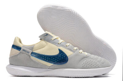 Nike Street Gato IC Low-Tops Football Shoes - Grey/Beige/Blue
