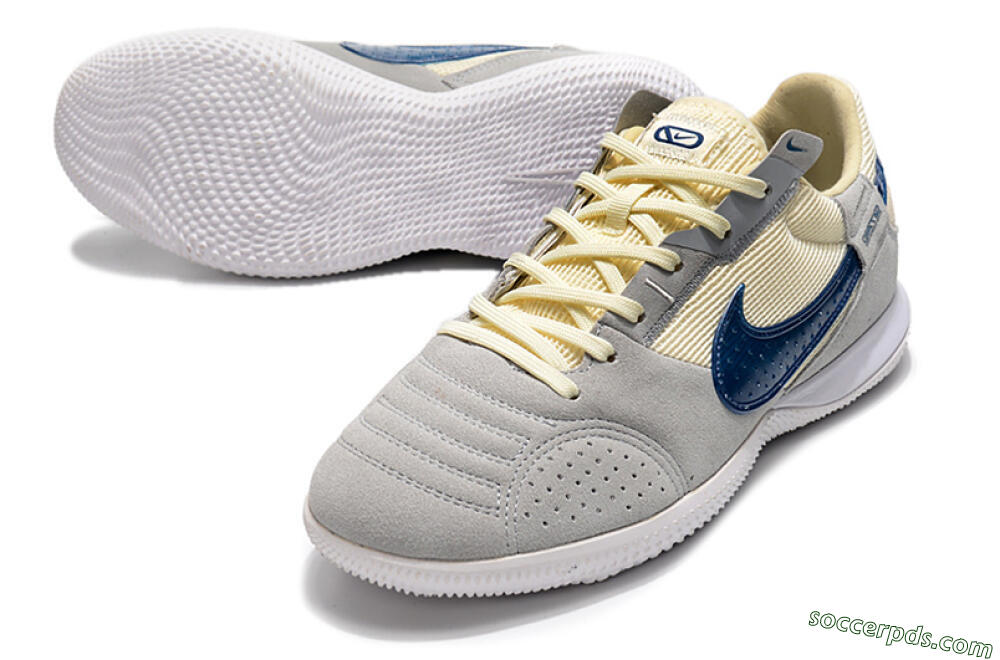 Nike Street Gato IC Low-Tops Football Shoes - Grey/Beige/Blue 3