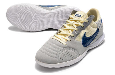 Nike Street Gato IC Low-Tops Football Shoes - Grey/Beige/Blue