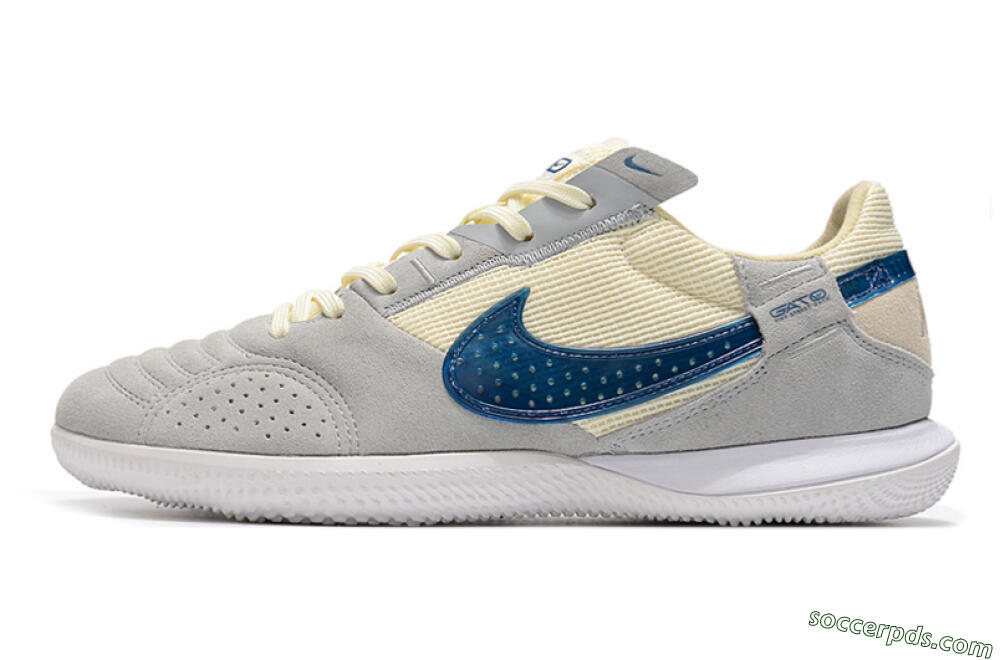 Nike Street Gato IC Low-Tops Football Shoes - Grey/Beige/Blue 2