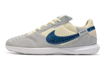 Nike Street Gato IC Low-Tops Football Shoes - Grey/Beige/Blue