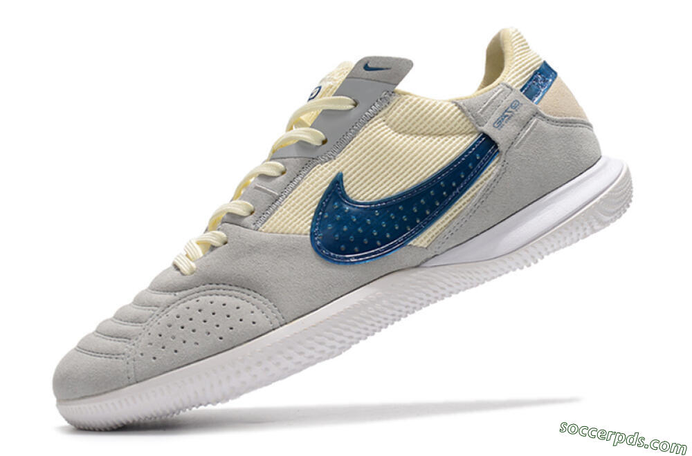 Nike Street Gato IC Low-Tops Football Shoes - Grey/Beige/Blue 5