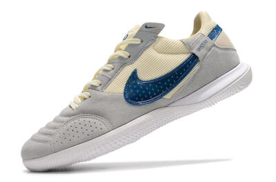 Nike Street Gato IC Low-Tops Football Shoes - Grey/Beige/Blue