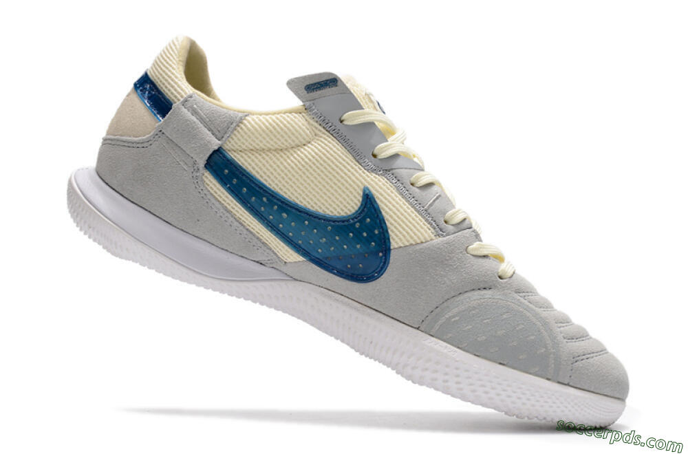 Nike Street Gato IC Low-Tops Football Shoes - Grey/Beige/Blue 4