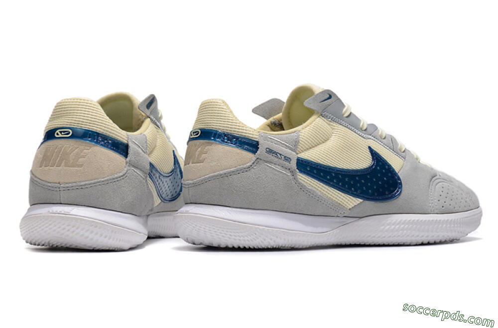 Nike Street Gato IC Low-Tops Football Shoes - Grey/Beige/Blue 6