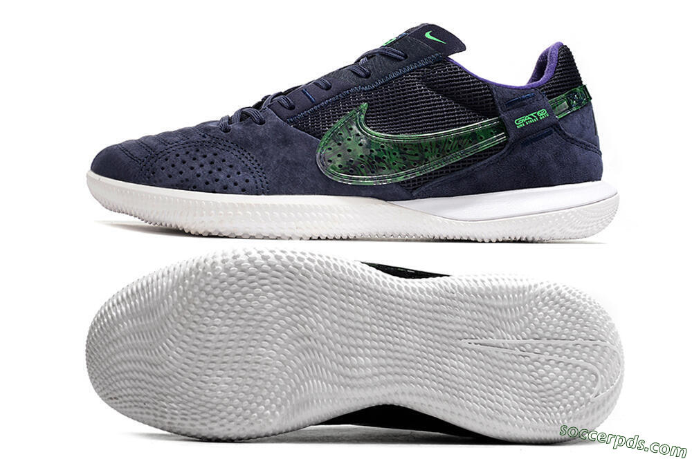 Nike Street Gato IC Low-Tops Football Shoes - Purple/Green/White 0