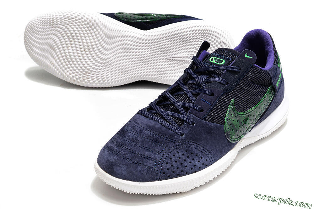 Nike Street Gato IC Low-Tops Football Shoes - Purple/Green/White 3