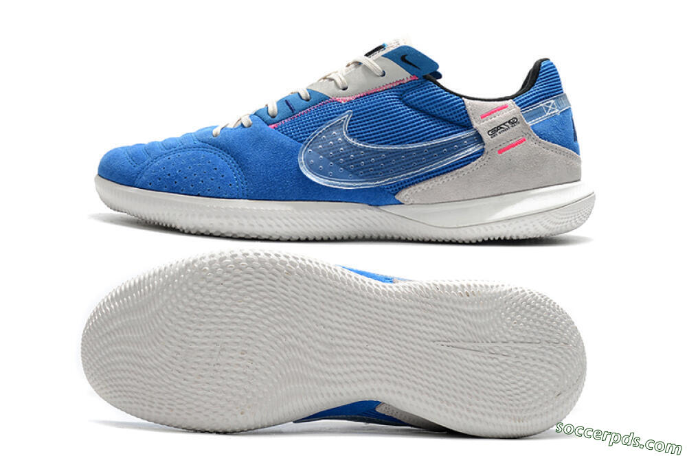 Nike Street Gato IC Low-Tops Football Shoes - Blue/Grey/White 0