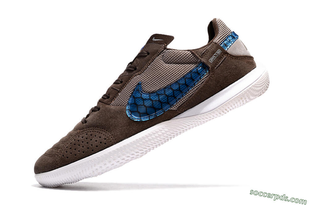 Nike Street Gato IC Low-Tops Football Shoes - Brown/Blue/White 5