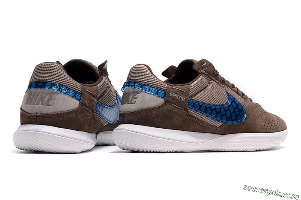 Nike Street Gato IC Low-Tops Football Shoes - Brown/Blue/White 6