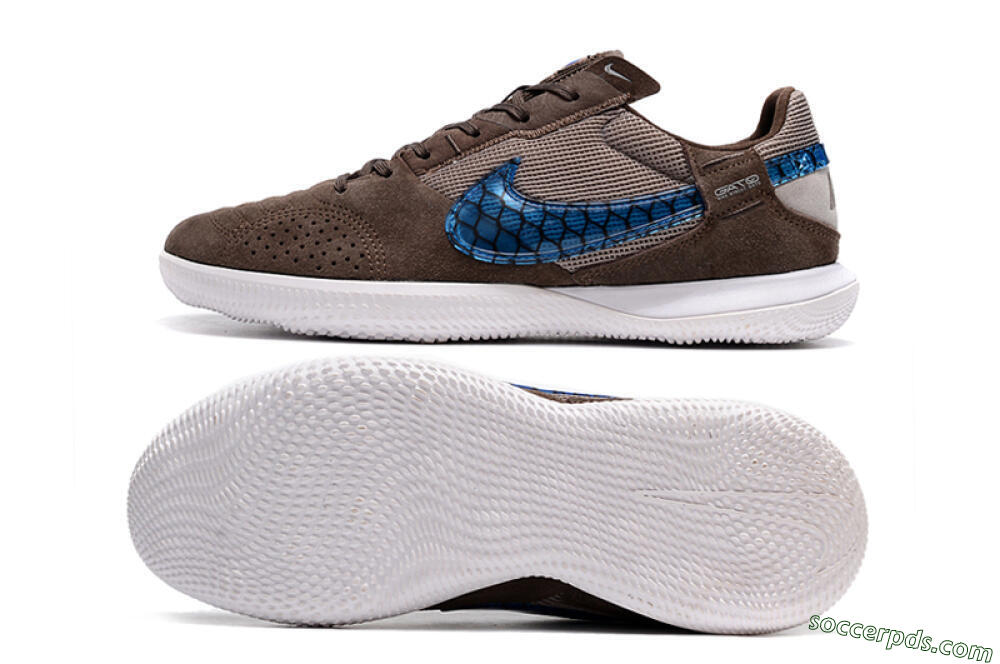 Nike Street Gato IC Low-Tops Football Shoes - Brown/Blue/White 0