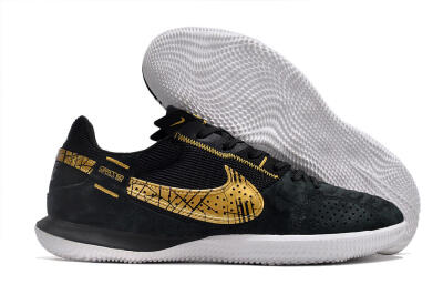 Nike Street Gato IC Low-Tops Football Shoes - Black/Gold/White
