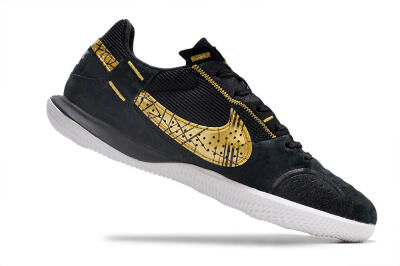 Nike Street Gato IC Low-Tops Football Shoes - Black/Gold/White