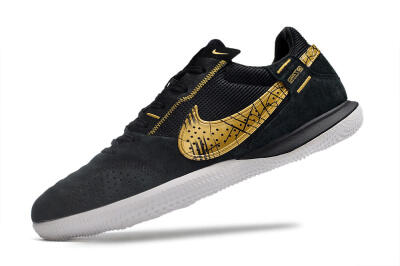 Nike Street Gato IC Low-Tops Football Shoes - Black/Gold/White