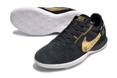 Nike Street Gato IC Low-Tops Football Shoes - Black/Gold/White