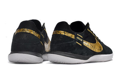 Nike Street Gato IC Low-Tops Football Shoes - Black/Gold/White