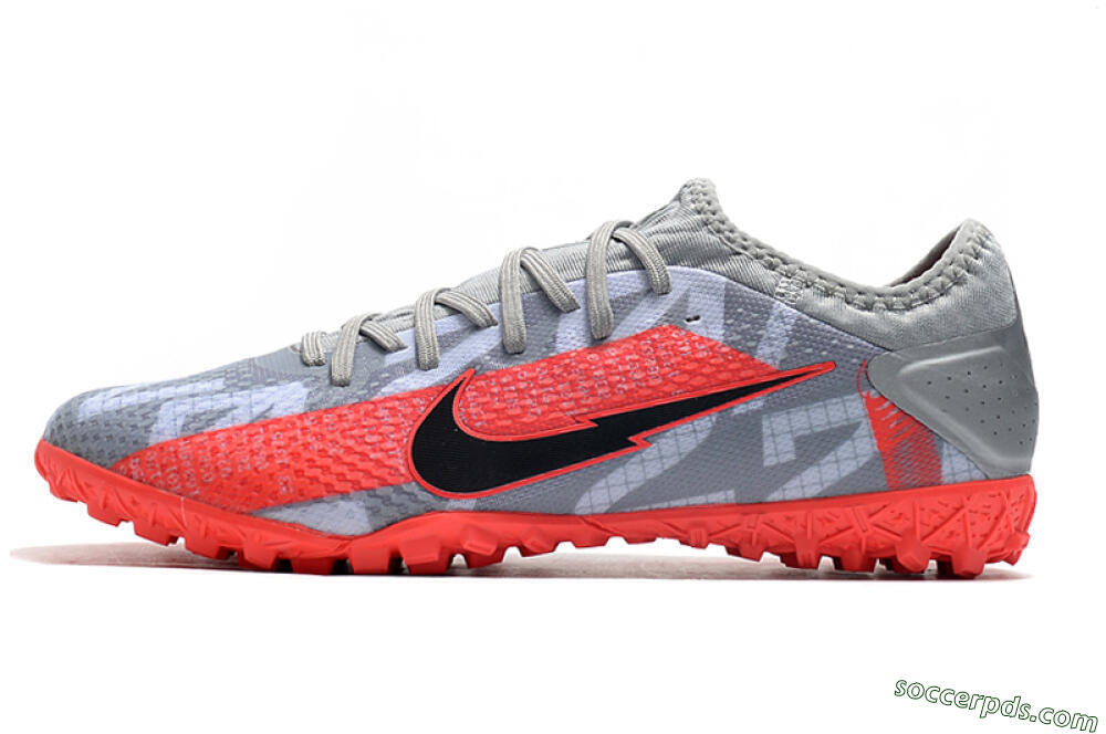 Nike Mercurial Vapor 13 Pro TF Low-Tops Football Shoes - Grey/Black/Red 2