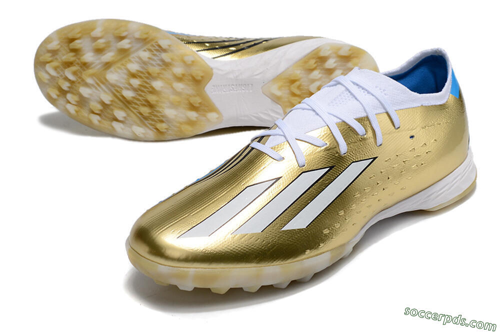 Adidas X Speedportal.1 TF Low-Tops Football Shoes - Gold/White/Blue 3