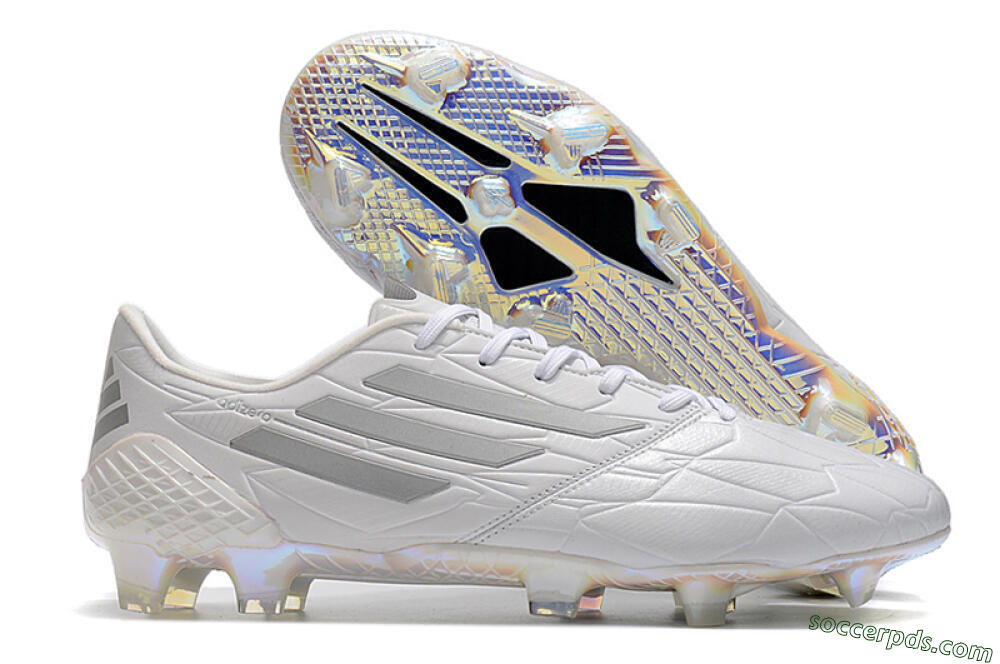 Adidas F50 Adizero Ghosted FG Low-Tops Football Boots - White/Grey/Silver 1
