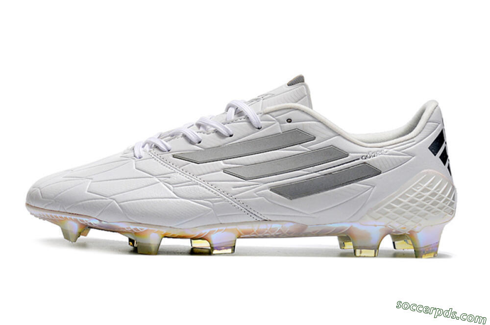 Adidas F50 Adizero Ghosted FG Low-Tops Football Boots - White/Grey/Silver 2