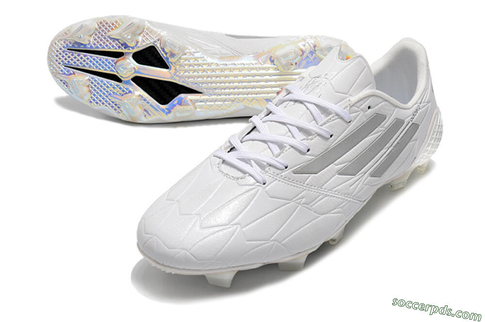 Adidas F50 Adizero Ghosted FG Low-Tops Football Boots - White/Grey/Silver 3