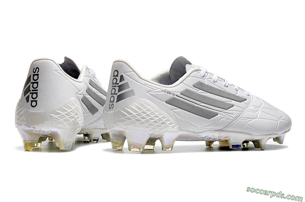 Adidas F50 Adizero Ghosted FG Low-Tops Football Boots - White/Grey/Silver 6