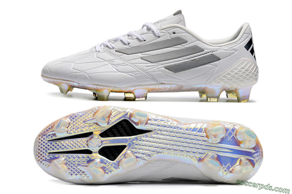Adidas F50 Adizero Ghosted FG Low-Tops Football Boots - White/Grey/Silver 0